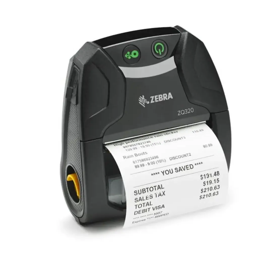 Zebra Impresora Móvil ZQ320, Térmica Directa, Inalámbrico, 203 x 203DPI, USB 2.0/Bluetooth4.0, Negro